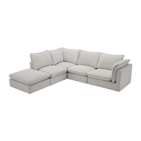 Vente-unique Ecksofa - Ecke links - Strukturstoff - Beige - BRUMADO  