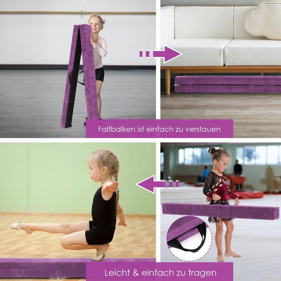 Northix  Trave di equilibrio pieghevole per ginnastica 
