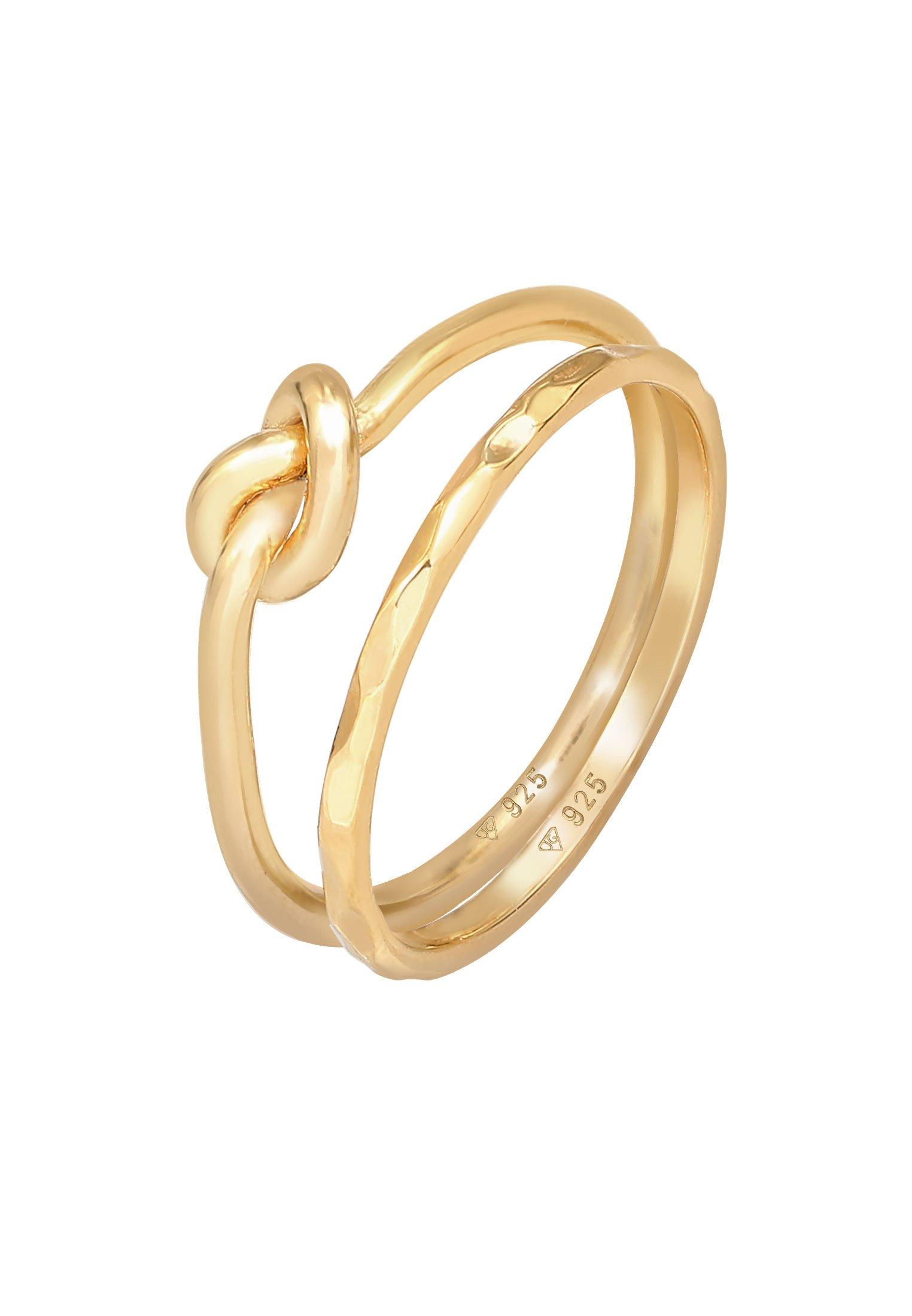 Image of Ring Knoten Trend Basic 2er Set Damen Gold 52mm