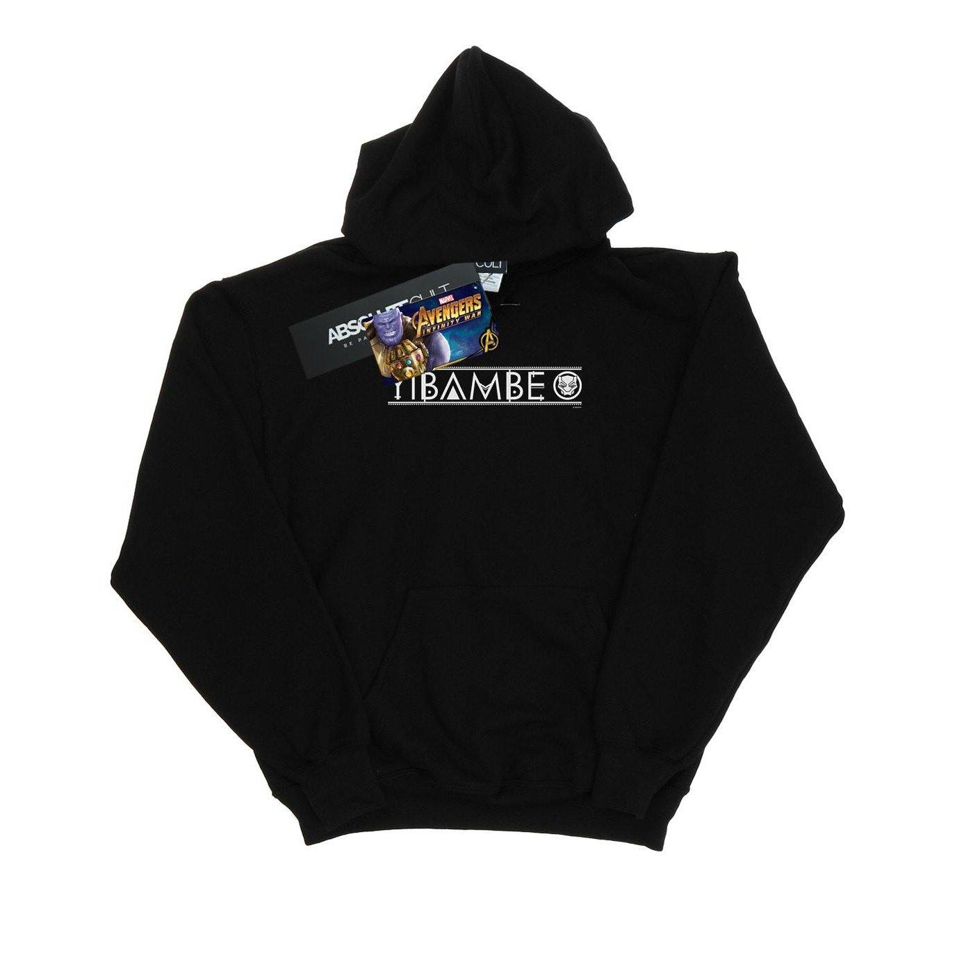 Image of Avengers Infinity War Black Panther Yibambe Kapuzenpullover Unisex Schwarz 152-158