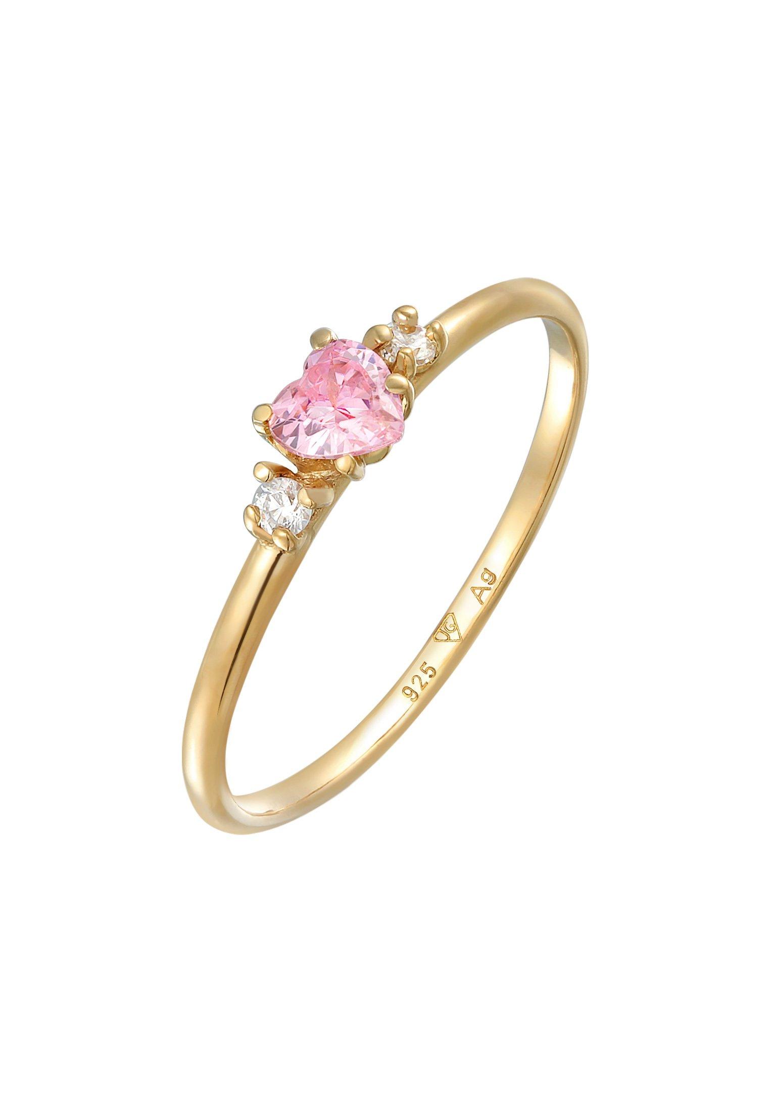 Image of Ring Herz Zirkonia Liebe Verlobung Damen Pink 56mm