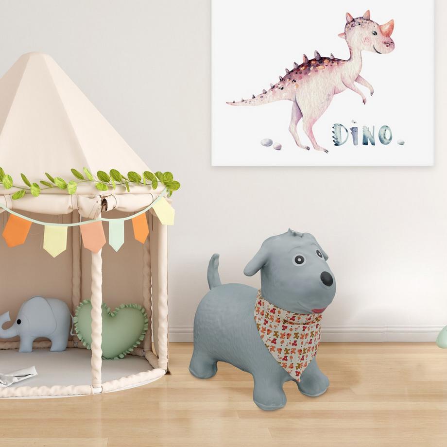 Northix  Springender Hund mit Schal 