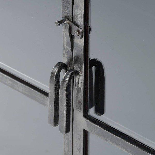 mutoni Vitrine Rift metal 2 portes Gun metal  