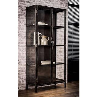 mutoni Vitrine Rift metal 2 portes Gun metal  