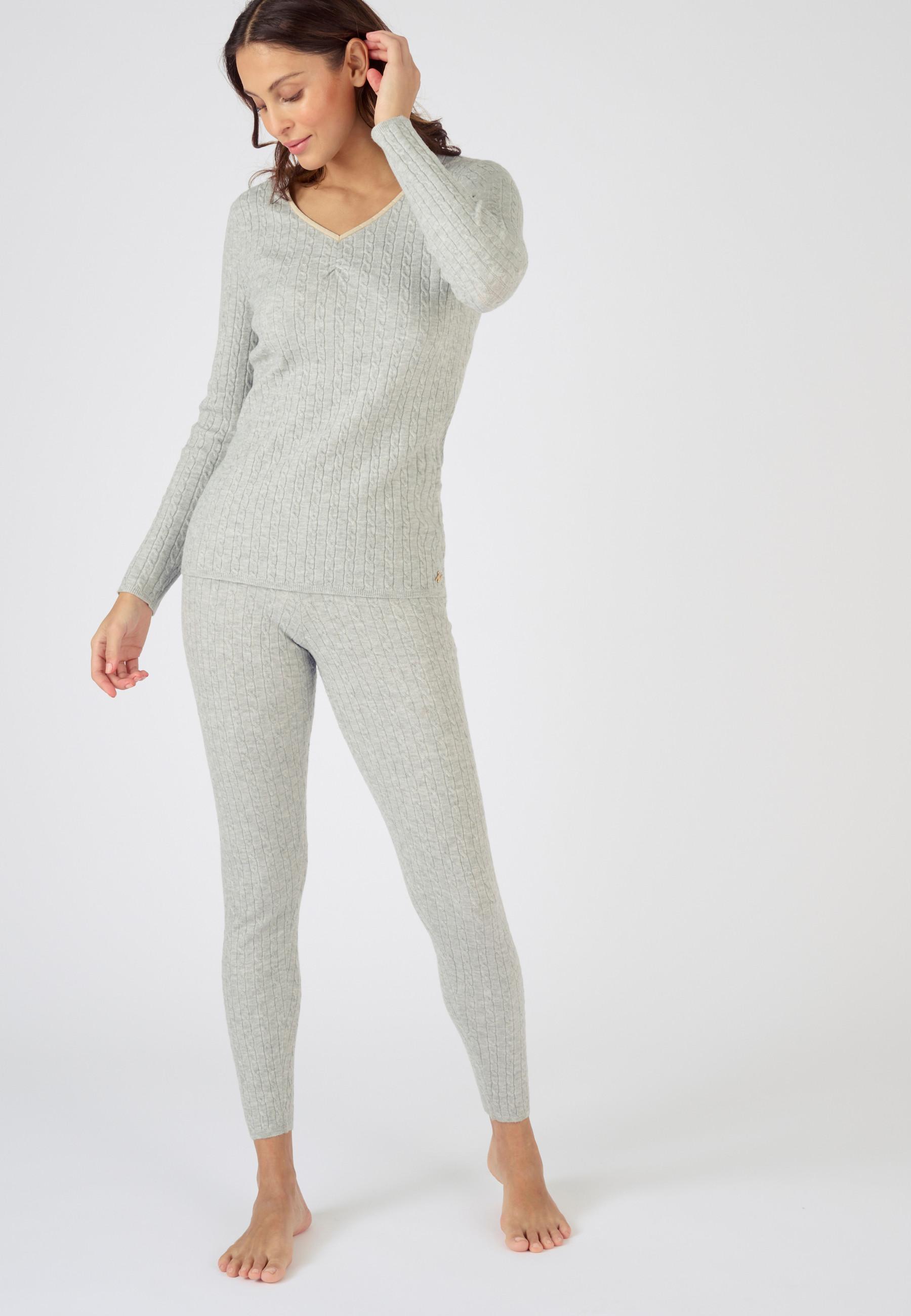 Image of Zopfstrickpullover Thermolactyl Damen Grau 34/36