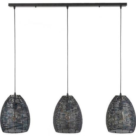 mutoni Lampe suspendue 3x 26x26 armure ovale brun noir  