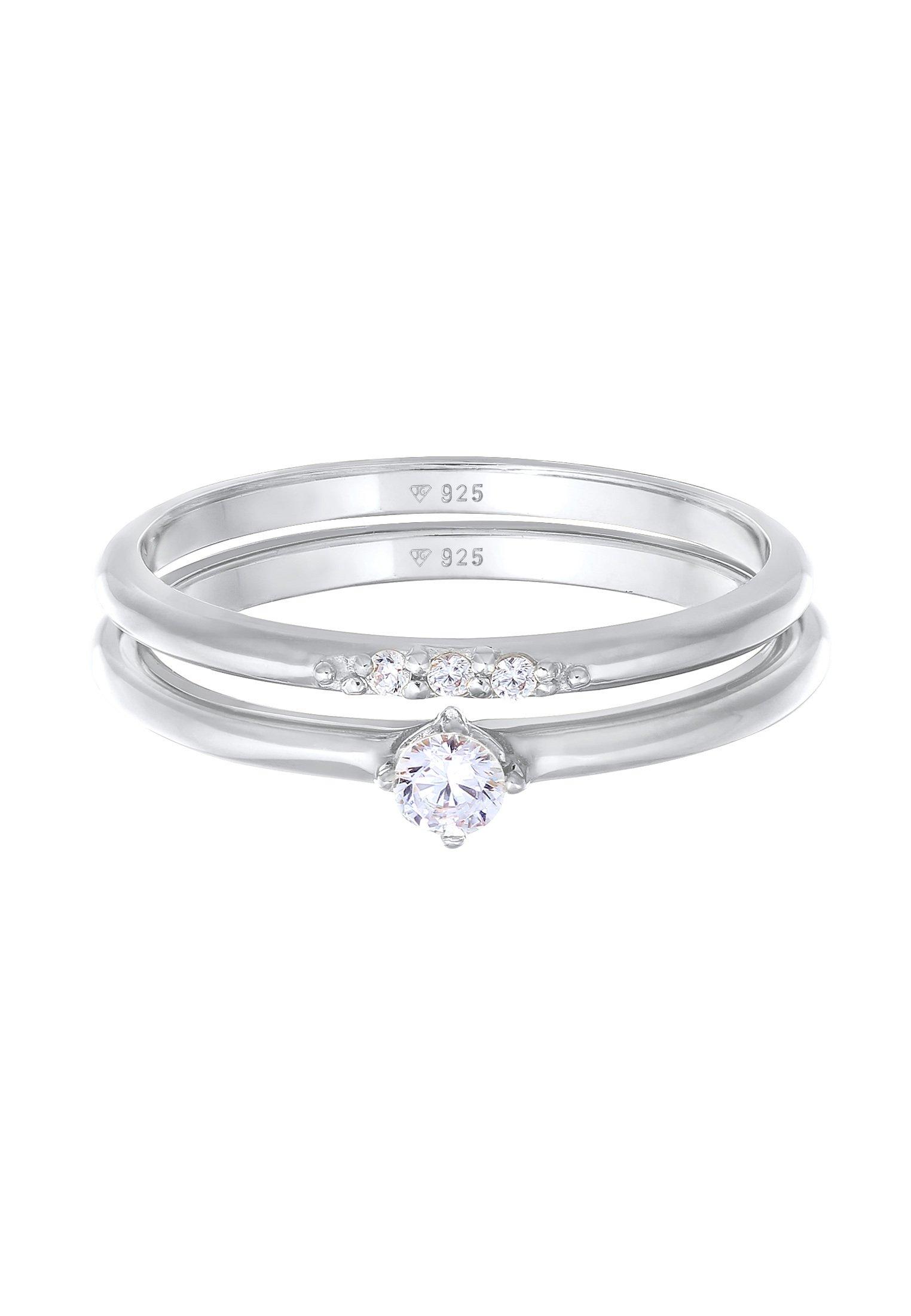 Elli  Ring Zirkonia Solitär Trend Set 925 Silber 