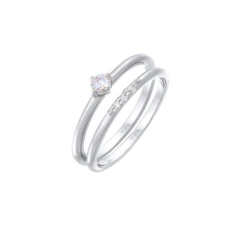 Elli  Bague Zirkonia Solitär Trend Set 925 Silber 