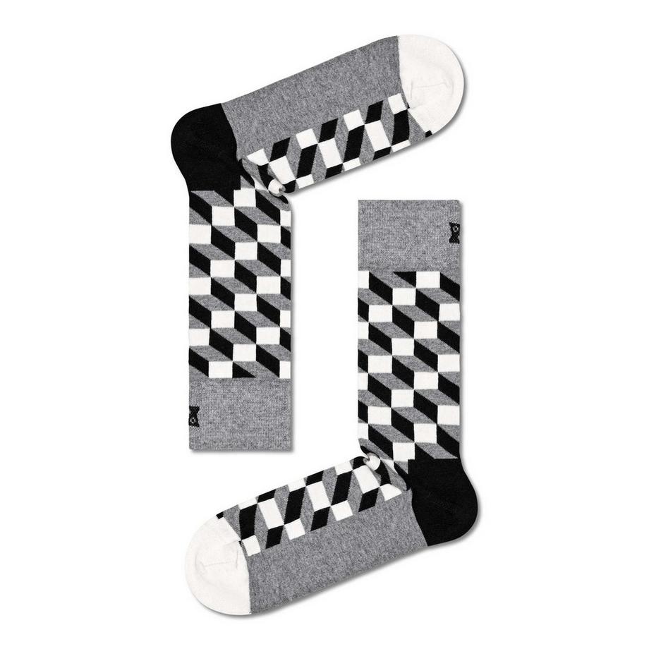 Happy Socks Lot de 4 chaussettes mollet Classic Black & White  