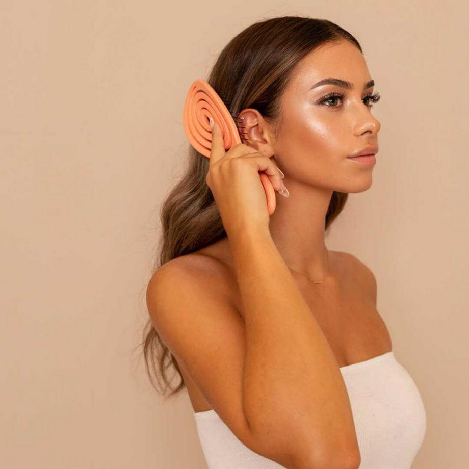 VBEAUTY  BIO Detangler aus Stroh Travelsize – Coral 