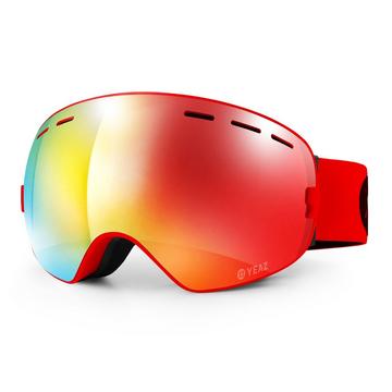 XTRM-SUMMIT Occhiali da sci e snowboard con cornice rossa a specchio