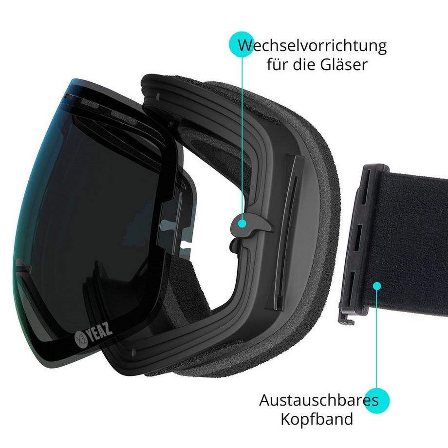 YEAZ  XTRM-SUMMIT Occhiali da sci e snowboard con cornice rossa a specchio 