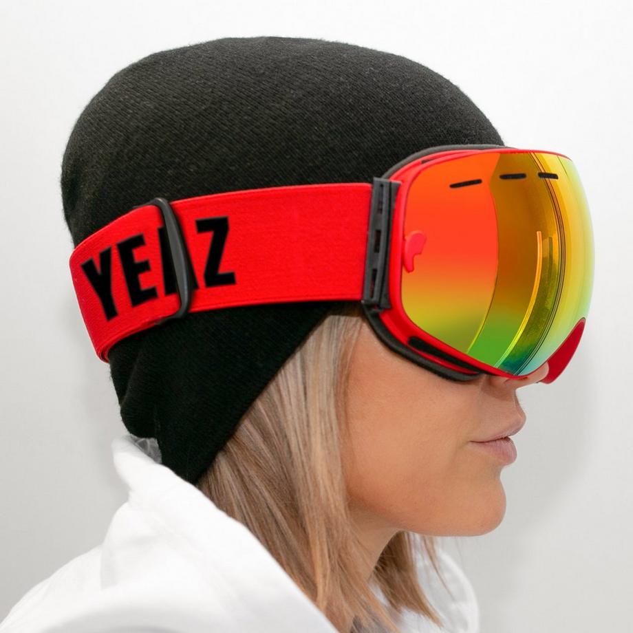 YEAZ  XTRM-SUMMIT Occhiali da sci e snowboard con cornice rossa a specchio 