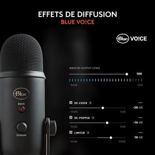 BLUE  Microphone Blue Yeti filaire pour PC Mac Noir 
