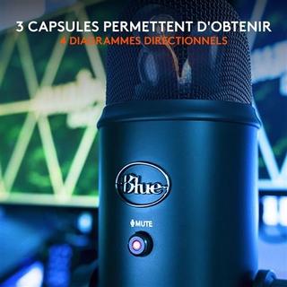 BLUE  Kabelgebundenes Blue Yeti Mikrofon für PC Mac Schwarz 