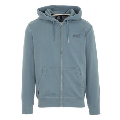 Superdry  felpa con zip e cappuccio essential logo 