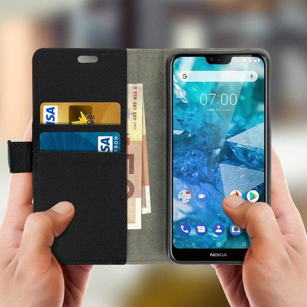 Avizar  Flip Bookcover Nokia 7.1 Schwarz 