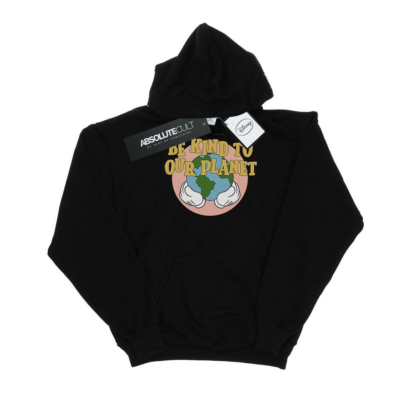 Image of Mickey Mouse Be Kind To Our Planet Kapuzenpullover Unisex Schwarz 140/146