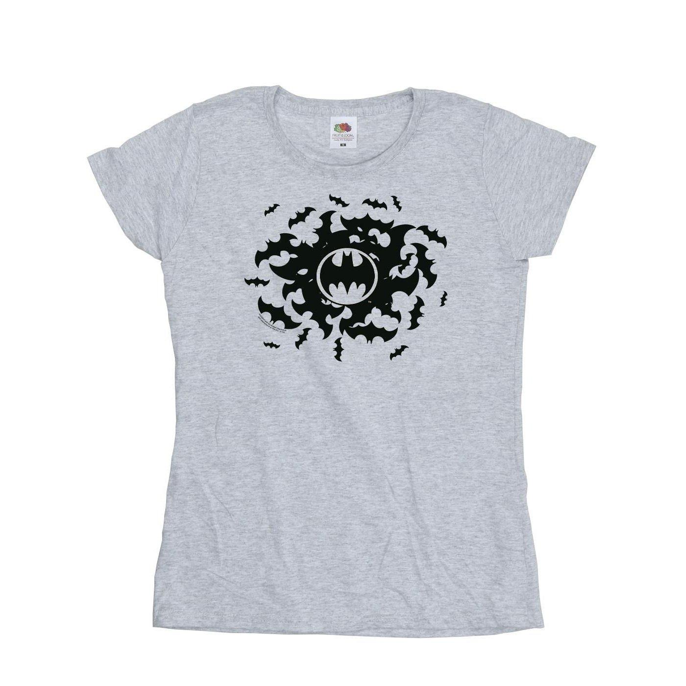 Image of Batman Bat Swirl Tshirt Damen Grau M