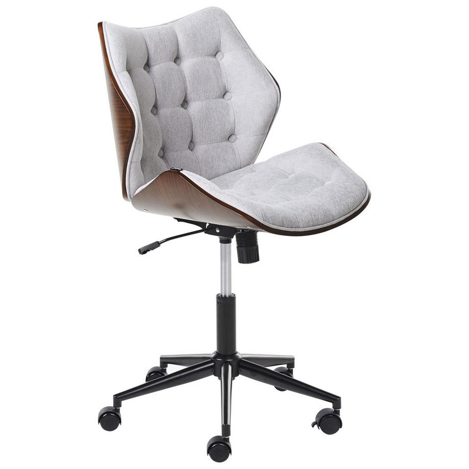 Beliani Chaise de bureau en Lin synthétique Rétro LOMPOC  