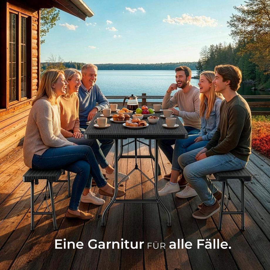 Tectake  Ensemble de table de camping VANI pliable 