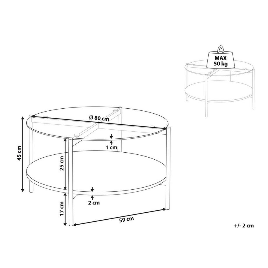 Beliani Couchtisch aus Sicherheitsglas Modern LOVELL  