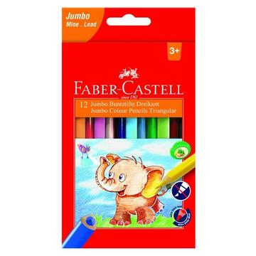FABER-CASTELL Farbstifte dreikant Jumbo 116501 5.4mm, 12er Karton
