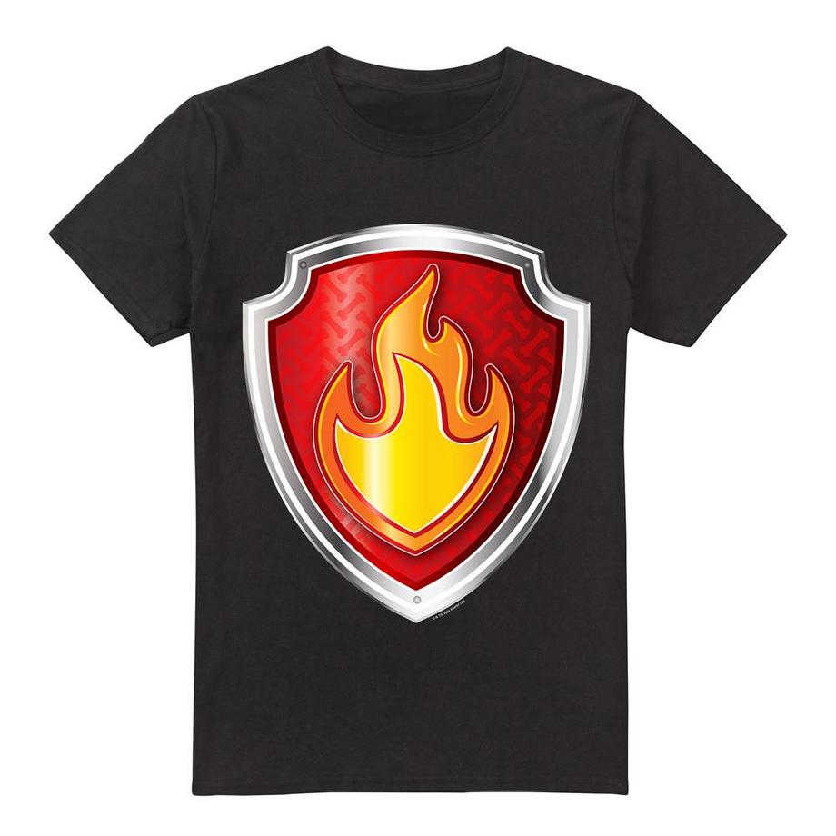 PAW PATROL T-Shirt Feuer Schild Aufdruck  