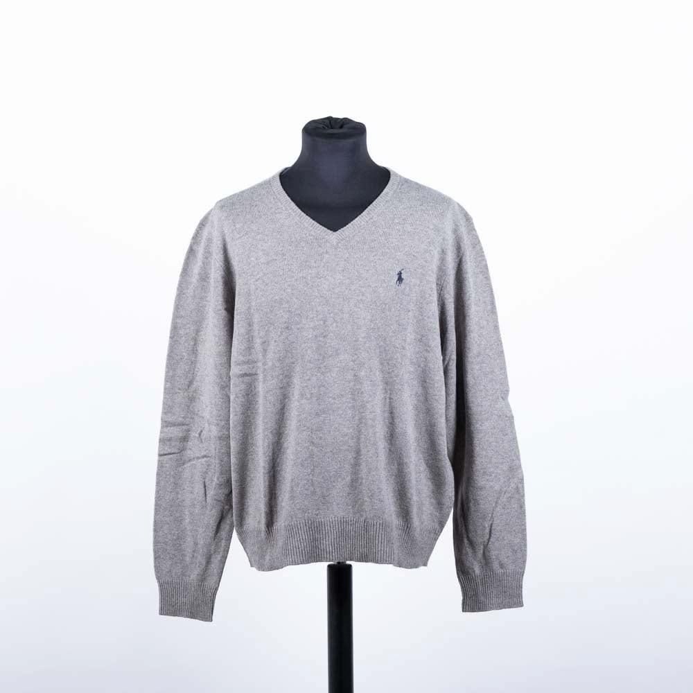 Image of Slim-fit Pullover Mit V-ausschnitt Unisex Mediumgrau XL