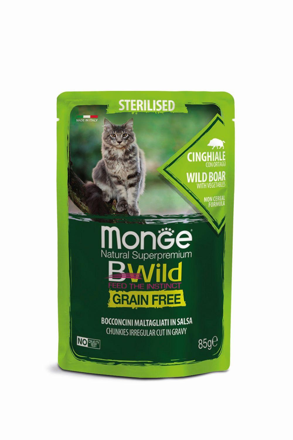 Monge  BWild per gatti sterilizzati cinghiale - Multipack 