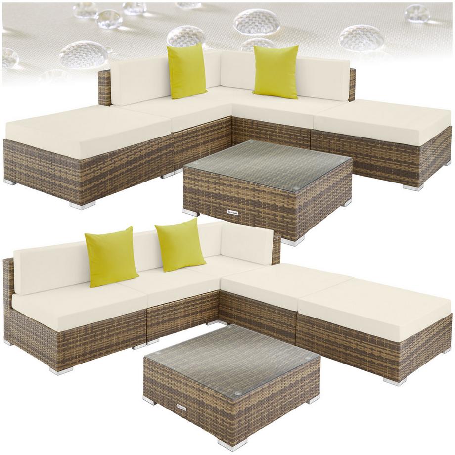 Aluminium Rattan Lounge Paris wetterfest und UV-beständig Dicke der Polster 10 cm