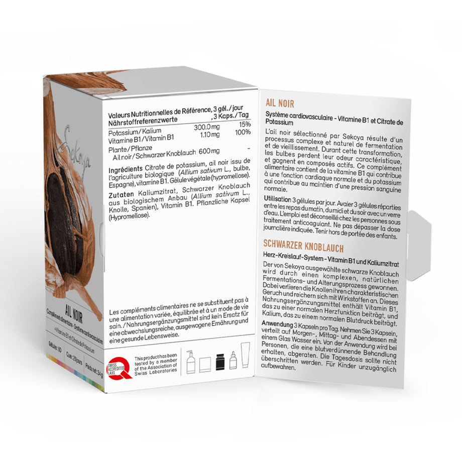 Sekoya Swiss  Schwarzer Knoblauch | Unterstützung bei Bluthochdruck 