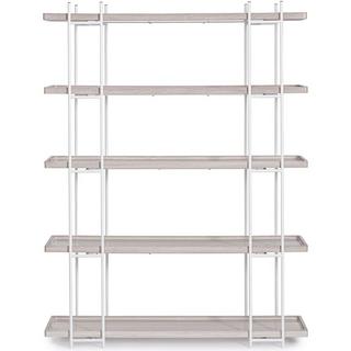 mutoni Bücherschrank Laurel natur silber 120x32x164  