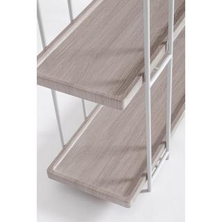 mutoni Bücherschrank Laurel natur silber 120x32x164  