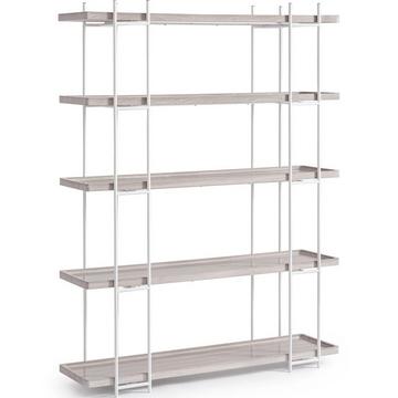 Bücherschrank Laurel natur silber 120x32x164