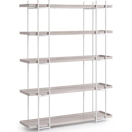 mutoni Bücherschrank Laurel natur silber 120x32x164  