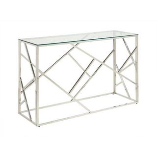 Vente-unique Console ATHENA Verre trempé acier Chromé  