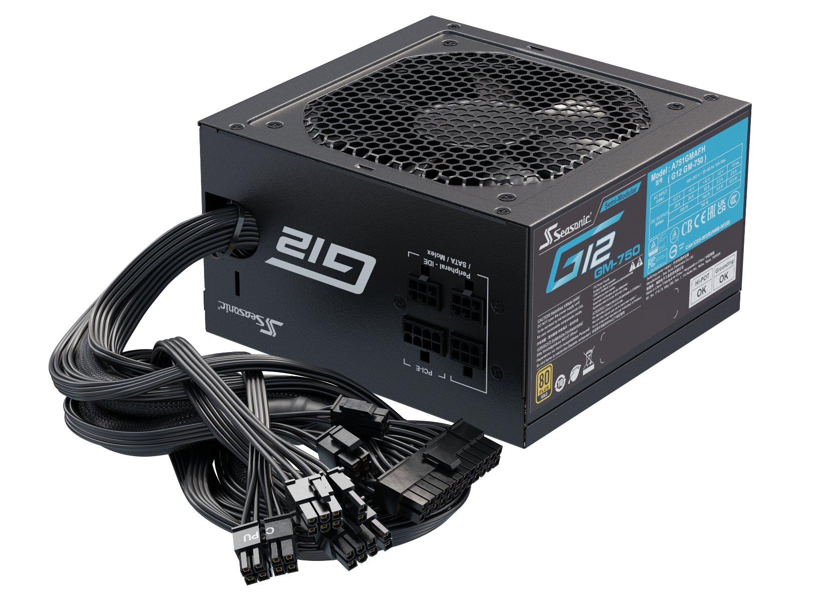 Seasonic  G12-GM-750 unité d'alimentation d'énergie 750 W 20+4 pin ATX ATX Noir 