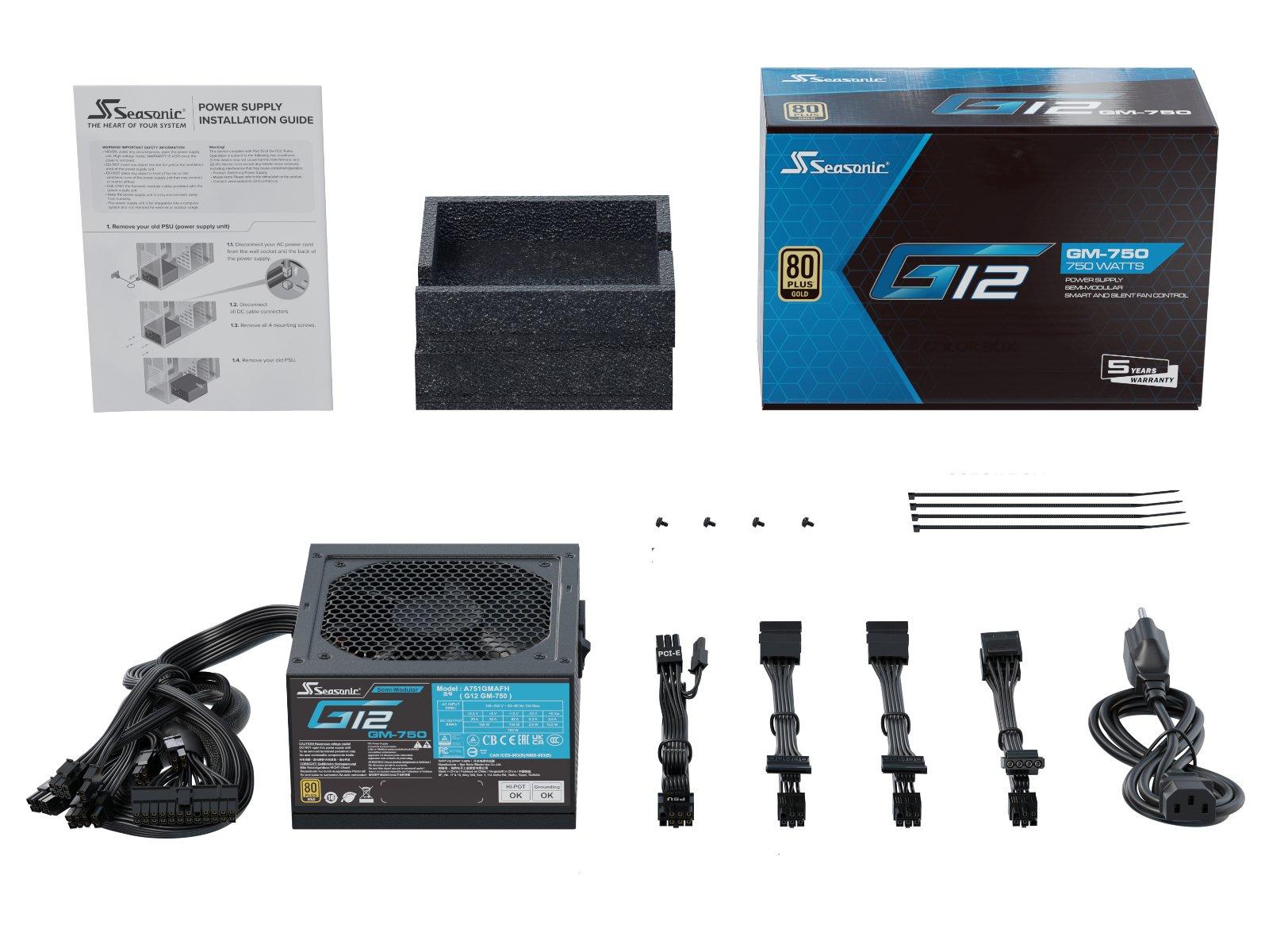 Seasonic  G12-GM-750 alimentatore per computer 750 W 20+4 pin ATX ATX Nero 