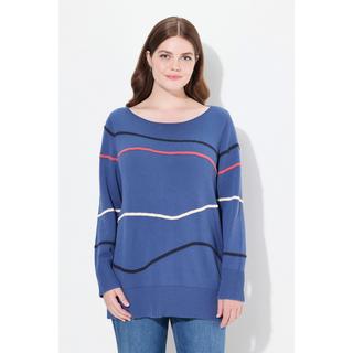 Ulla Popken  Pullover, U-Boot-Ausschnitt, Langarm, Biobaumwolle 