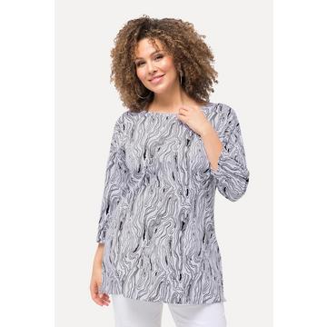 T-shirt dal taglio oversize con righe, scollo a barca e maniche a 3/4