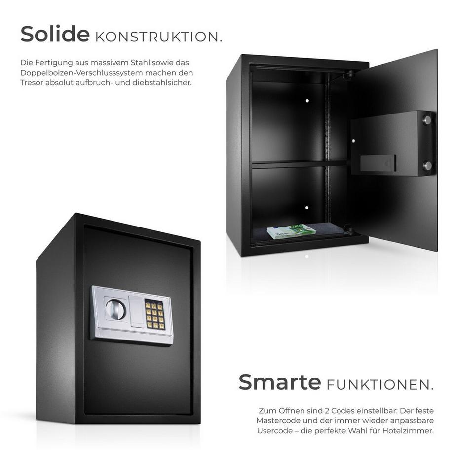 Tectake Coffre-fort électronique  avec fermeture de sécurité double-boulons  