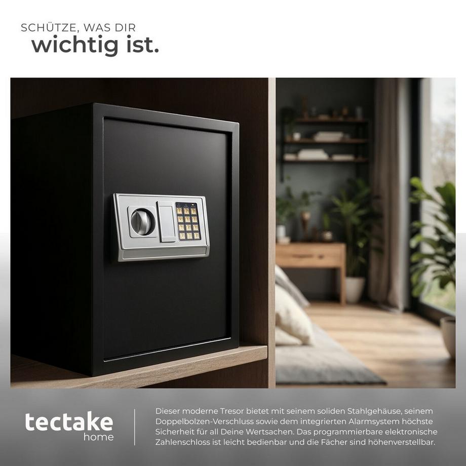 Tectake Coffre-fort électronique  avec fermeture de sécurité double-boulons  