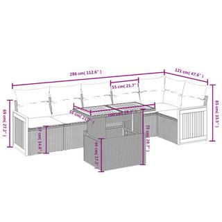 VidaXL Ensemble de canapés de jardin rotin synthétique  