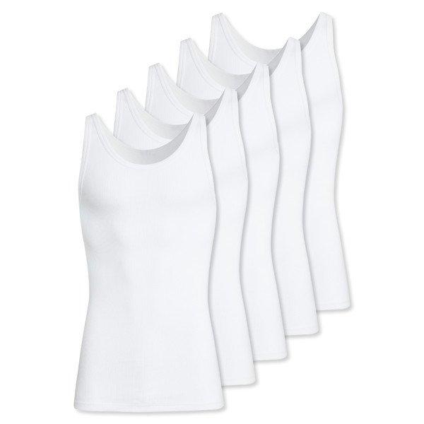 Image of 5er Pack Doppelripp - Unterhemd Tanktop Herren Weiss L