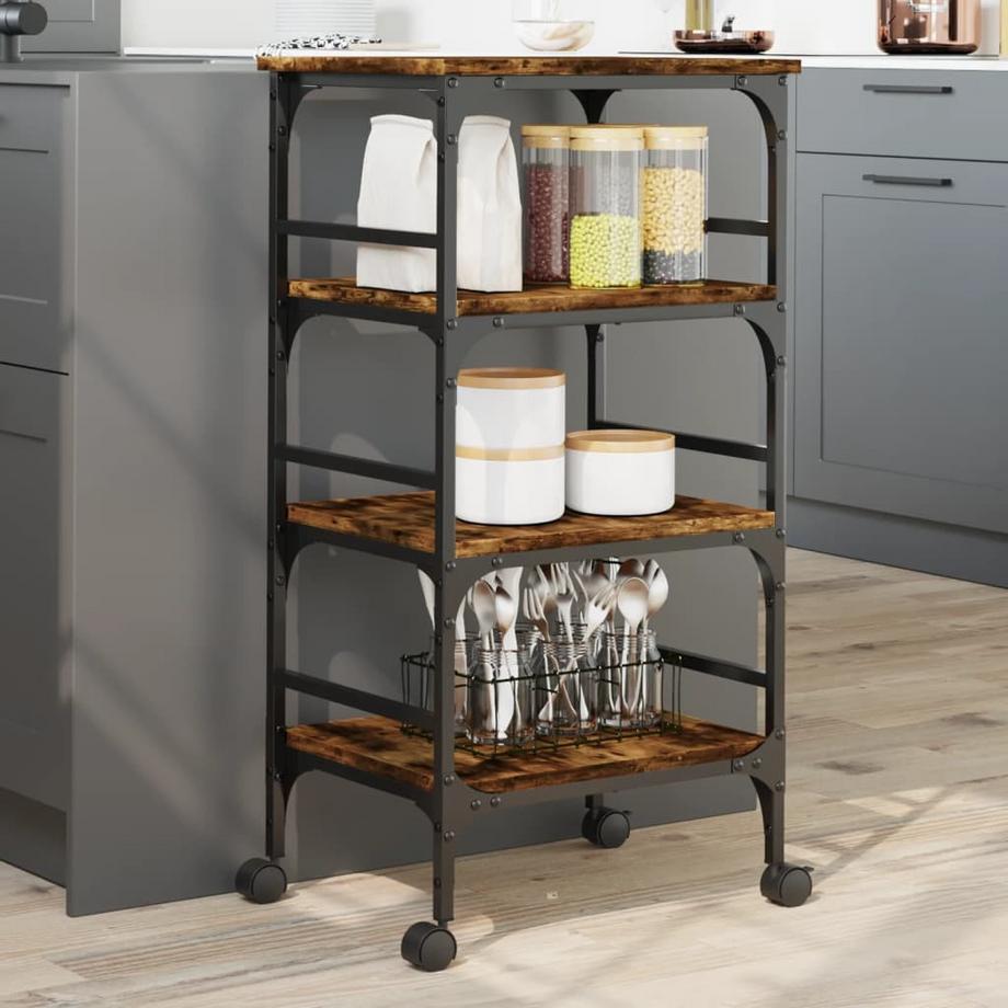 VidaXL Chariot de cuisine bois d'ingénierie  