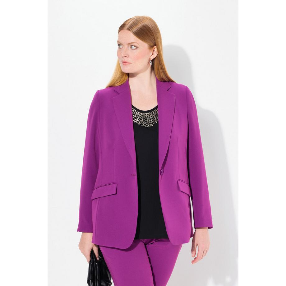 Ulla Popken Blazer Col Revers Poches a Rabat Fermeture Bouton  
