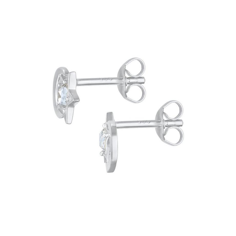 Elli  Boucles d'Oreilles Enfants Clous D'oreilles Demi-Lune Étoile Avec Cristal 