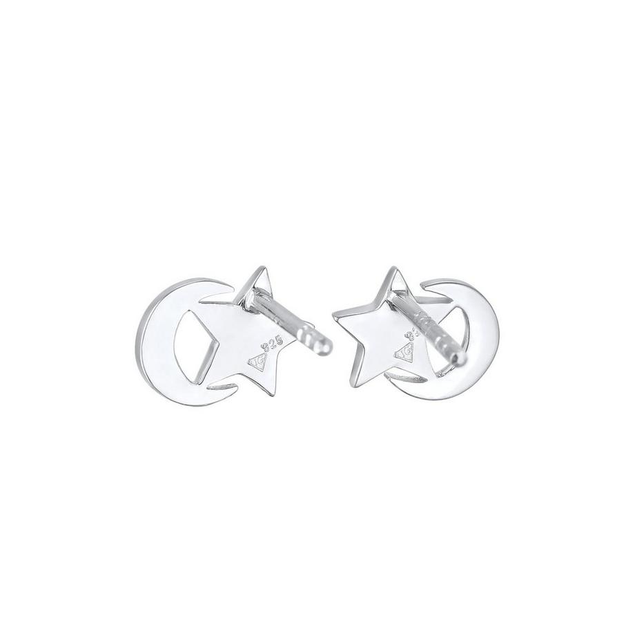 Elli  Boucles d'Oreilles Enfants Clous D'oreilles Demi-Lune Étoile Avec Cristal 