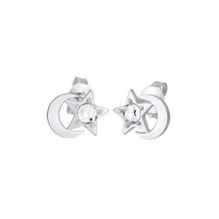 Elli  Boucles d'Oreilles Enfants Clous D'oreilles Demi-Lune Étoile Avec Cristal 